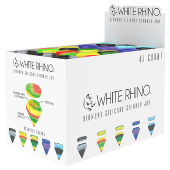 White Rhino Diamond Spinner Silicone Jar - Original - 45ct Display [SJ1003]